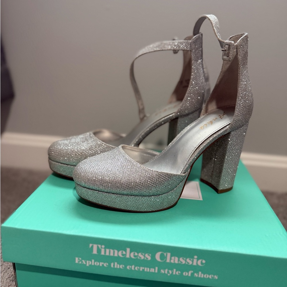 Amazon Silver Sparkle Heels